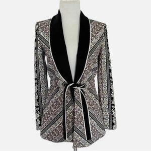 Alice + Olivia Lincoln Piped Drawstring Waist Blazer, size medium
